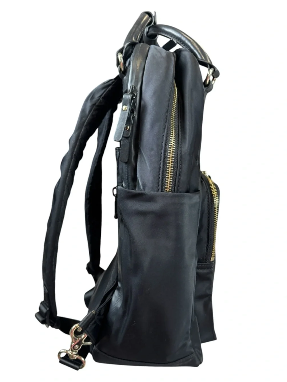 Lo & Sons Original Rowledge Black Nylon & Leather Travel Tote Backpack - Picture 5 of 16